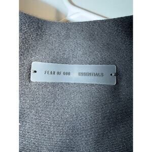 Fear of God Essentials | Metallic Logo Black Hoodie - Size Small